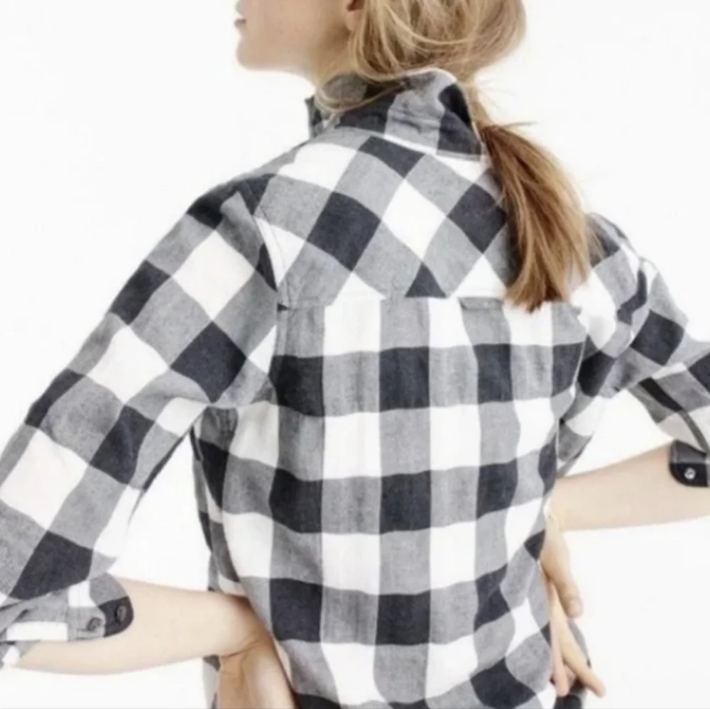 ❤️ J CREW CHARCOAL BUFFALO PLAID BUTTON UP 100% COTTON BOY SHIRT, 4